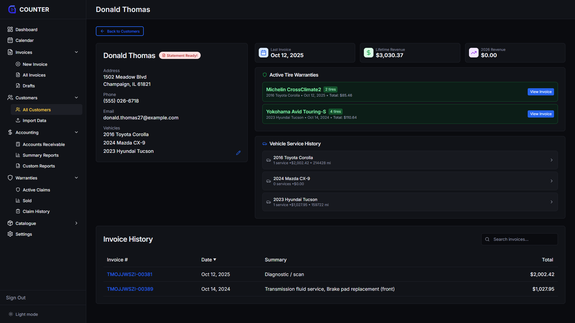 Tachlogic — customer record